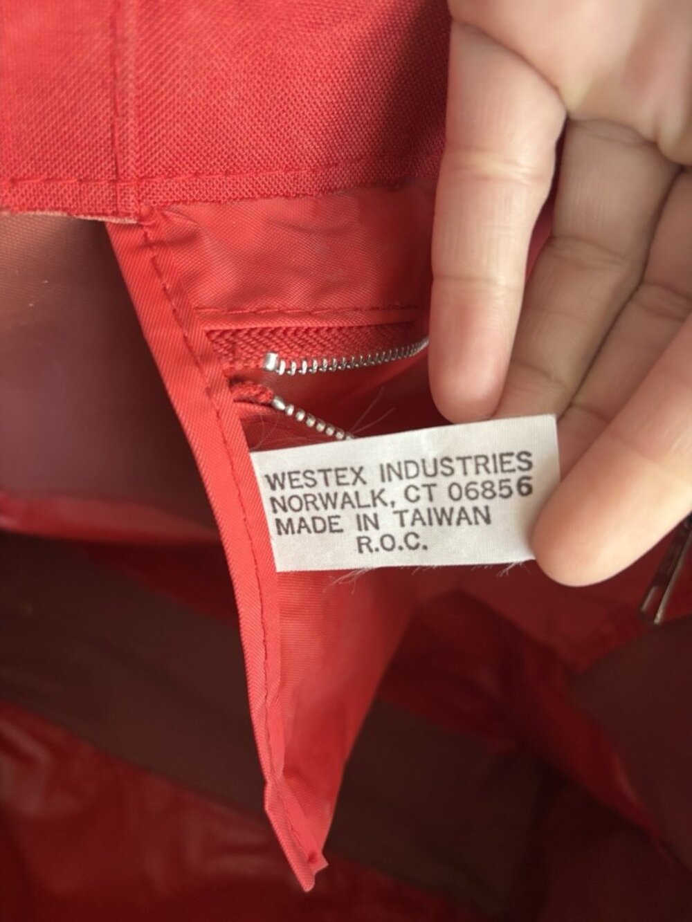 Vintage Red Needlecraft Knitting Needlework Crafts Project Tote Bag MCM - Picture 8 of 13